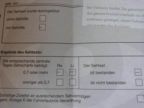 Sehtest Führerschein Kaufen